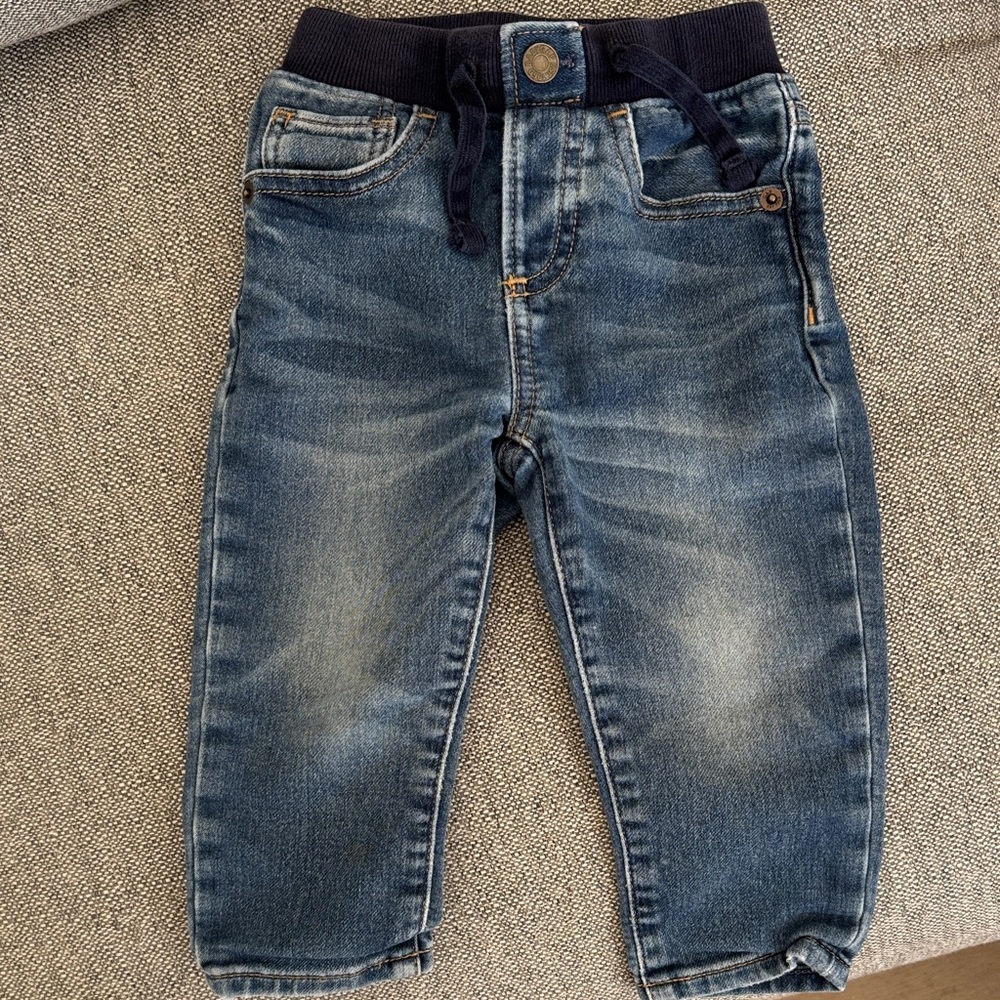 GAP Kids Blue Denim Jeans with Navy Waistband